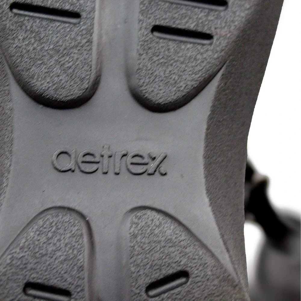 Aetrex Mary Jane Shoes Black Textured Pebbled Leather Comfort Size 7.5